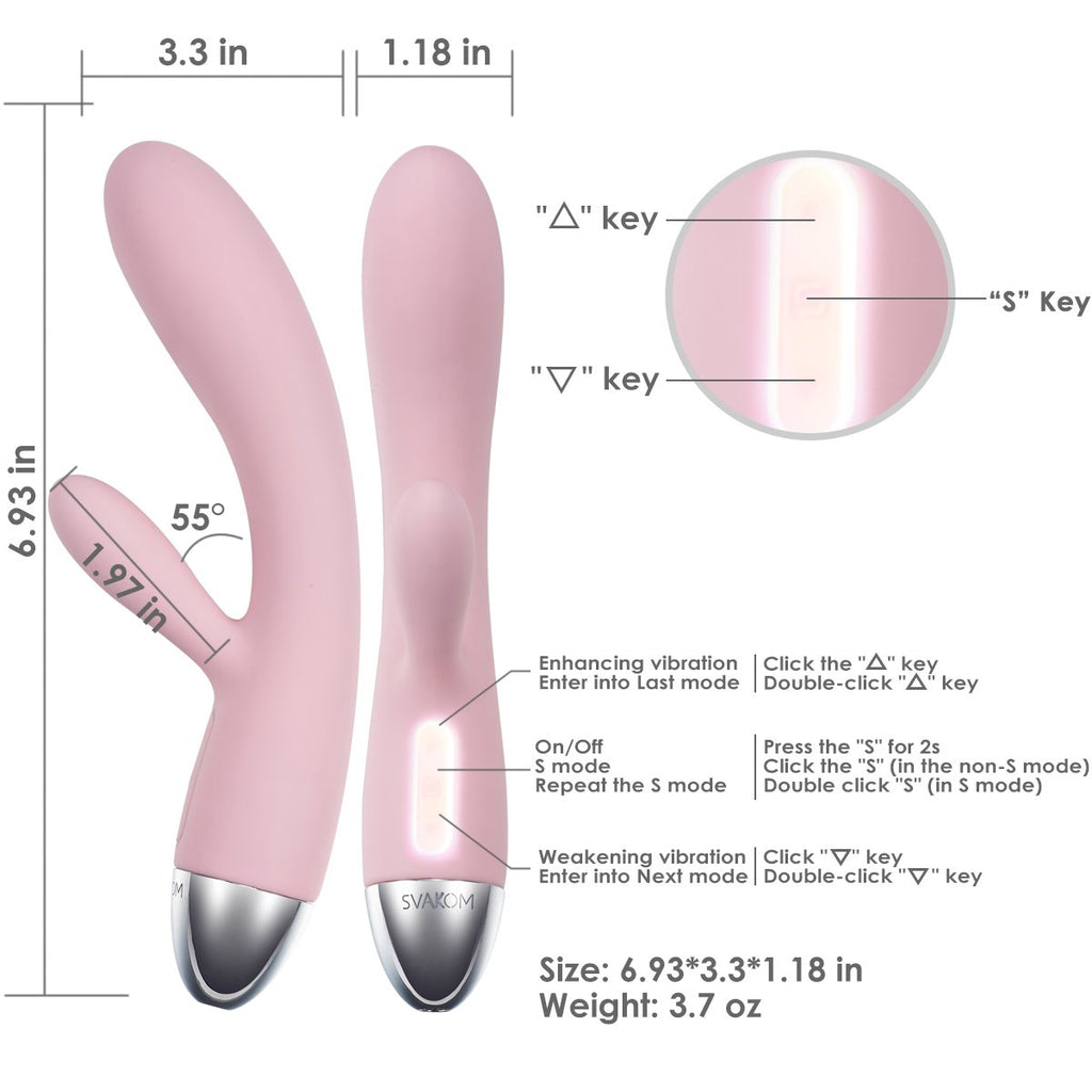 Svakom Alice Dual Motor Rabbit Vibe Pale, Pink
