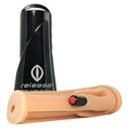 Topco Cyberskin Release Deep Pussy Stroker, Flesh Vibrating