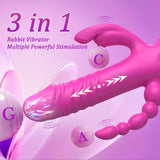 Thrusting Dildo Vibrator Sex Toys for Women, G Spot Anal Rabbit Vibrators Adult Sex Toys with 7 Powerful Speeds & 7 Vibrating Mo