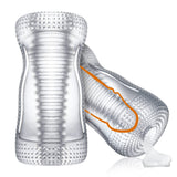 Manual Sucking Insertion Male Masturbators, TOHERXIZ Flexble Pocket Pussy Stroker with TPE Spiral Textured Masturbation Sleeve B