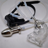 Metal Hollow Anal Plug Enema Soft Chastity Cage Chastity Lock Adjustable Mouth Plug Sm Set Adult Sex Toy