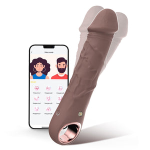 7 Inch Realistic Silicone Dildos, Anrivelia App Control G Spot Dildo Vibrator Tits Clits Clitoris Vibrating Flesh Wand with 10 V