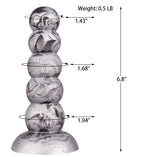Beginner Liquid Silicone Anal Plug 5 Balls Dildo Strong Suction Cup Hands Free Play Realistic and Soft Adult Sex Toys Insert But