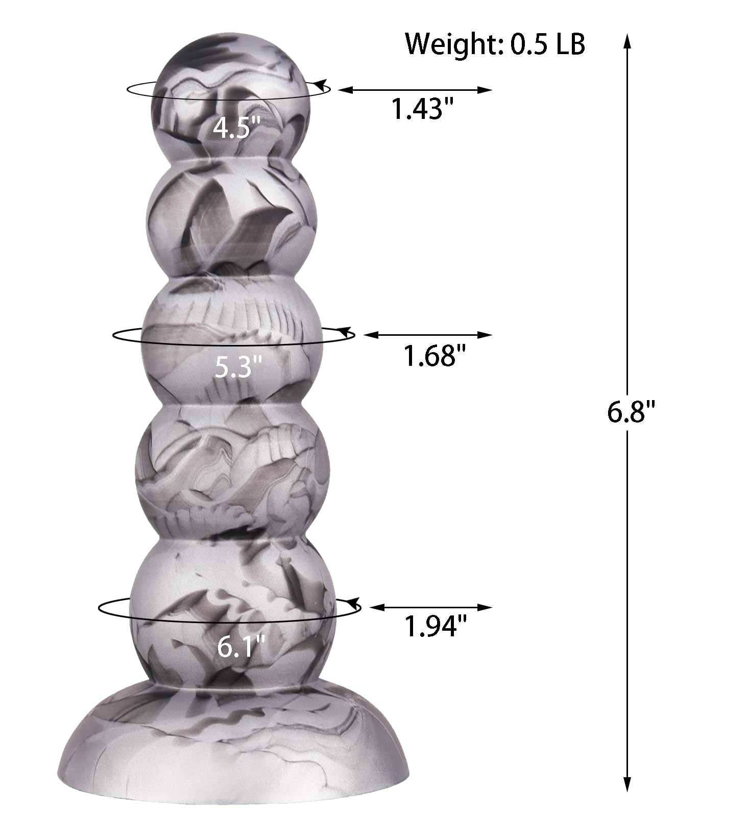 Beginner Liquid Silicone Anal Plug 5 Balls Dildo Strong Suction Cup Hands Free Play Realistic and Soft Adult Sex Toys Insert But