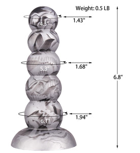 Beginner Liquid Silicone Anal Plug 5 Balls Dildo Strong Suction Cup Hands Free Play Realistic and Soft Adult Sex Toys Insert But