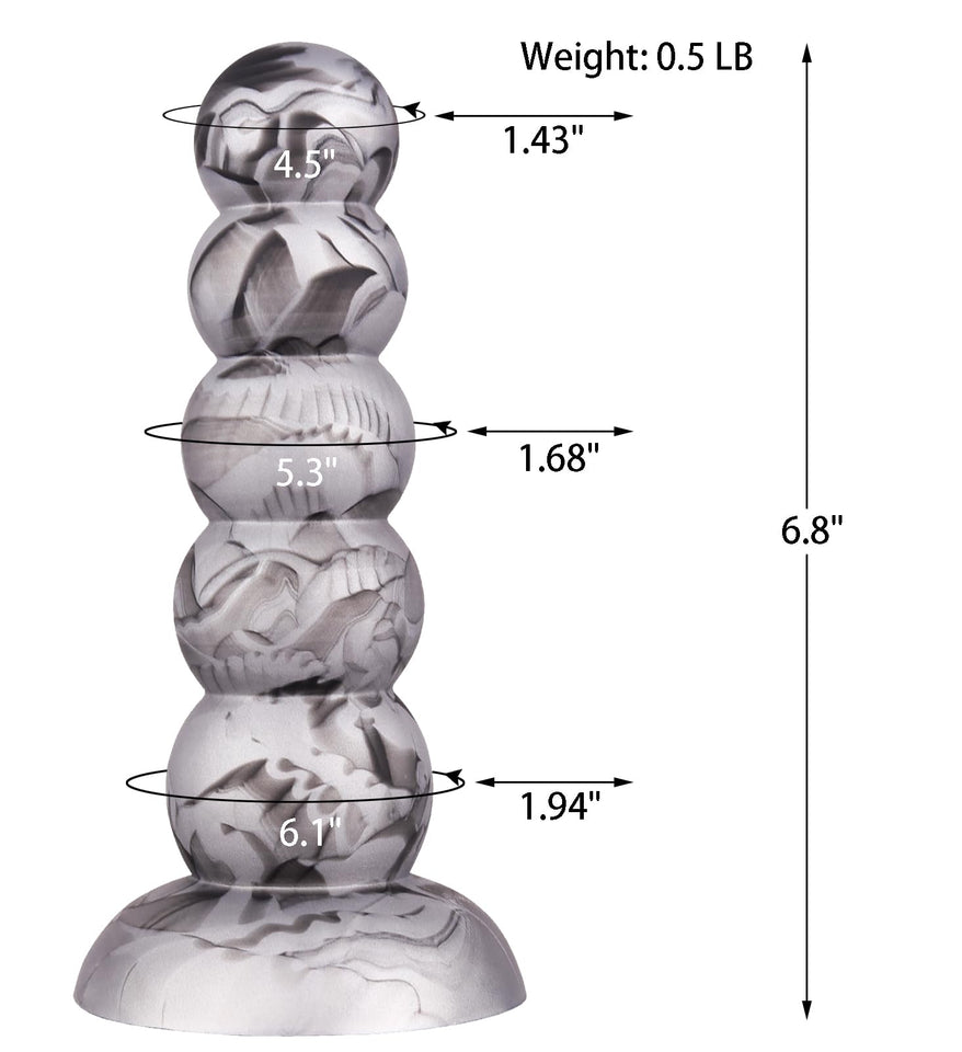 Beginner Liquid Silicone Anal Plug 5 Balls Dildo Strong Suction Cup Hands Free Play Realistic and Soft Adult Sex Toys Insert But