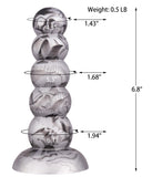Beginner Liquid Silicone Anal Plug 5 Balls Dildo Strong Suction Cup Hands Free Play Realistic and Soft Adult Sex Toys Insert But