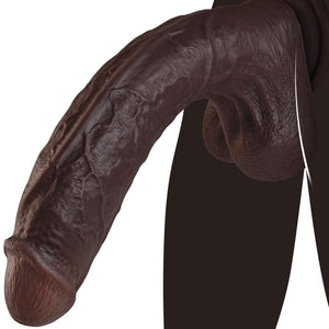 11 Inch Realistic Big Black Dildo Sex Toy, Skin-Like Huge Thick Dildo with Strong Suction Cup for Hands-Free, Lifelike Silicone