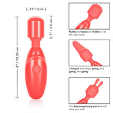 Calexotics Rechargeable Massager Kit, Powerful 3-Speeds Vibrator With 3 Silicone Pleasure Tips Orange Se-0062-60-2