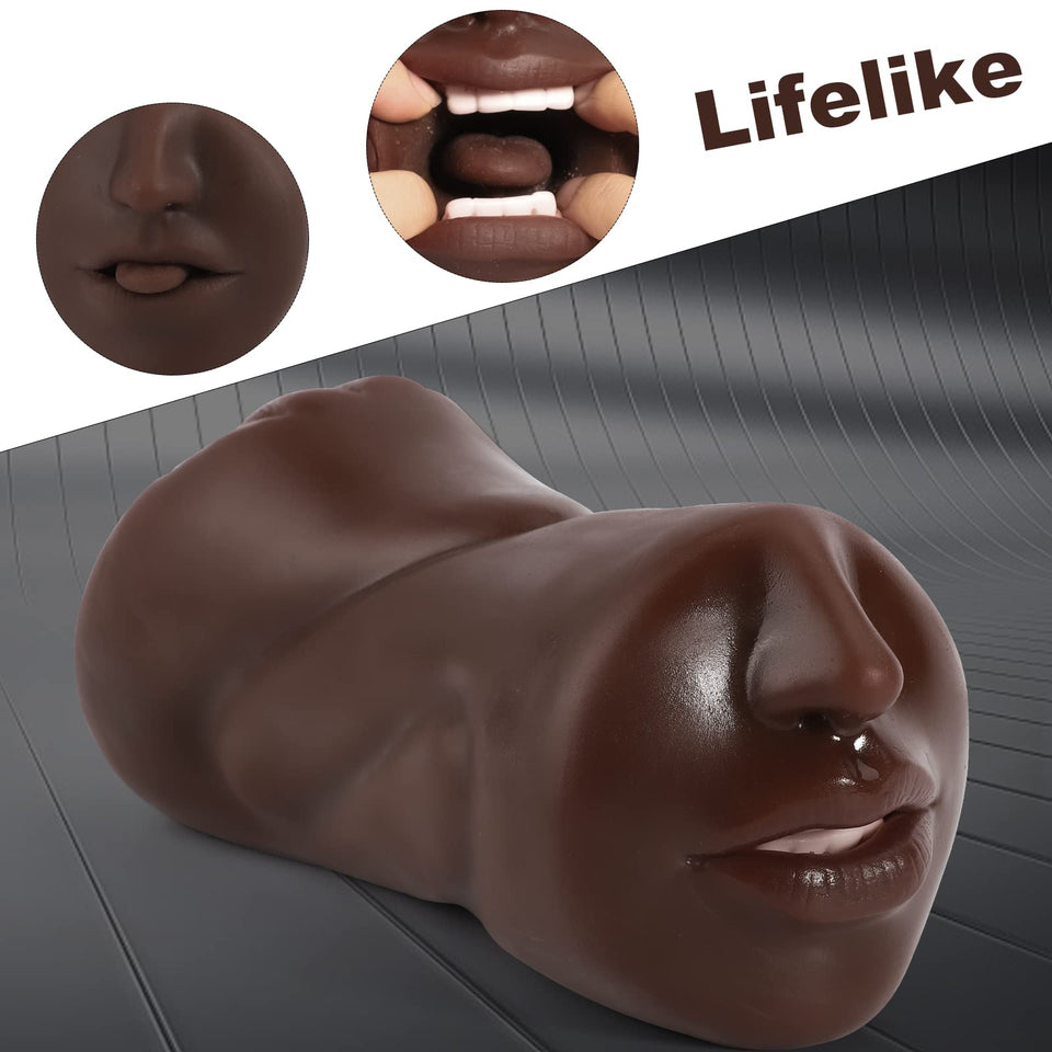 3 in 1 Pocket Pussy Male Masturbators with Bullet Vibrator - 10 Vibrations Modes Male Stroker with Textured Mouth Vagina & Tight