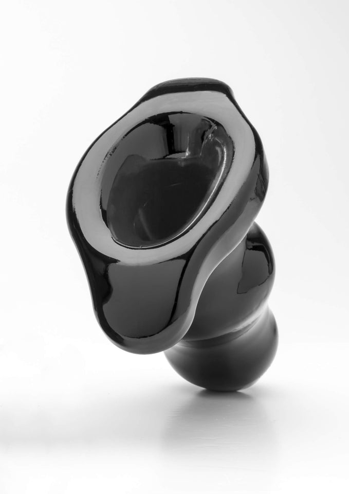 Perfect Fit Double Tunnel Plug, Hollow Butt Plug, Pfblend, Tpr/Silicone, Use For Anal Training, Black, Medium