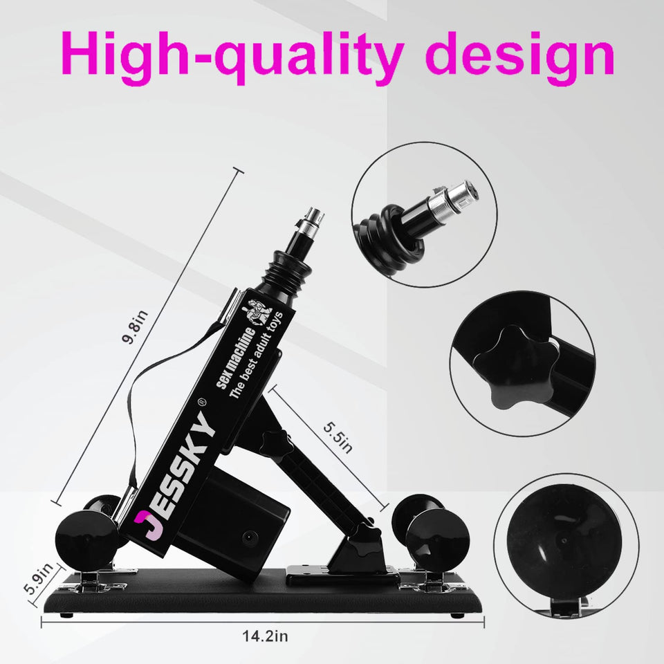 JESSKYLOVE Adjustable Sex Machine, Adult Sex Toys with 4 Attachments 3XLR Connector Automatic Machines for Women and Men