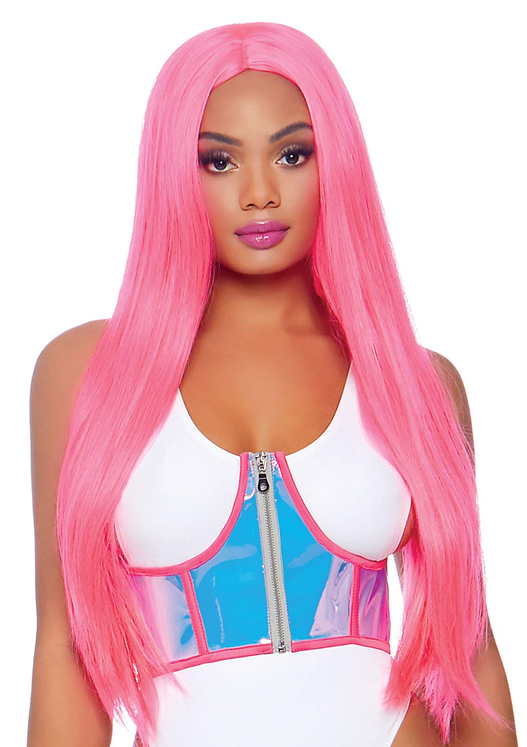 Leg Avenue Holographic Vinyl Zipper Front Holo Color