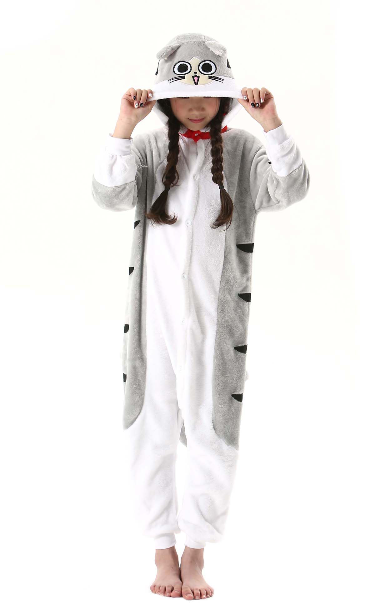 CuteOn Cat Onesie Kids Animal Pajamas for Boys Girls Halloween Christmas Costume Height for 150cm
