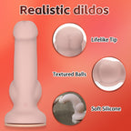 Strap On Dildo for Women,Wearable Harness Strap on with 6.5 Inch Realistic Silicone Anal Dildo & 3 Adjustable Holes, Vaginal G S