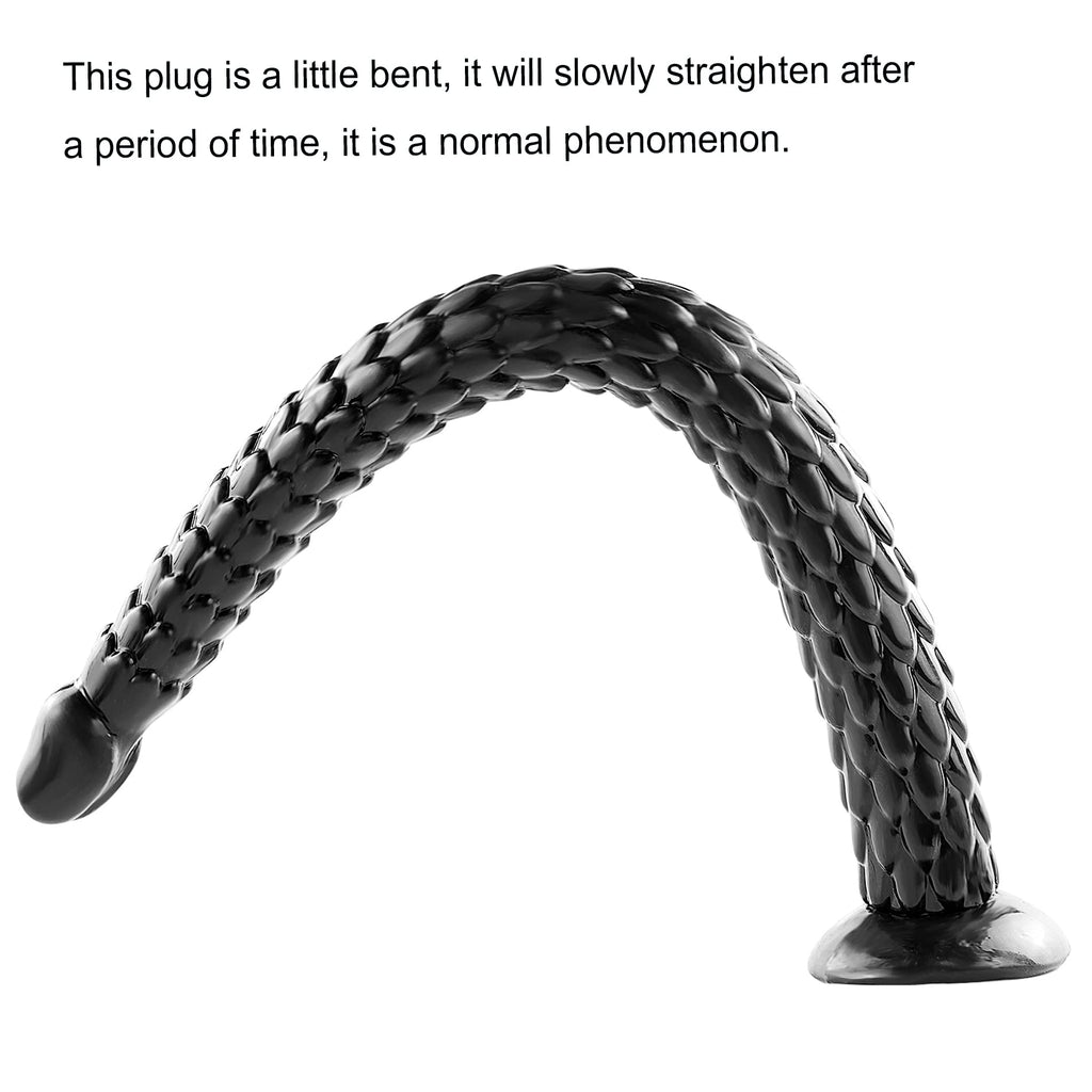 Difemstoy Super Long Butt Plug Dildo,19.3 '' Flexible Snake Anal Trainer Sex Toys for Women,Black