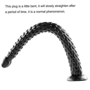 Difemstoy Super Long Butt Plug Dildo,19.3 '' Flexible Snake Anal Trainer Sex Toys for Women,Black
