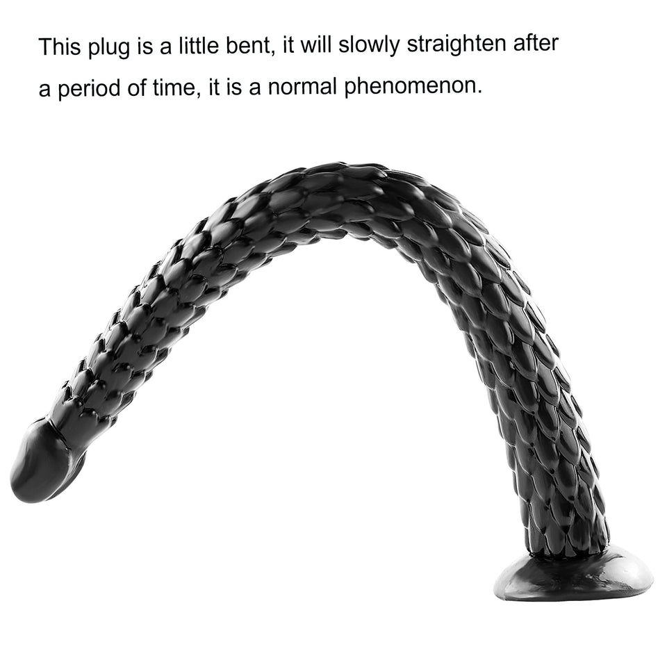 Difemstoy Super Long Butt Plug Dildo,19.3 '' Flexible Snake Anal Trainer Sex Toys for Women,Black