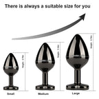HISIONLEE Anal Plug 3PCS Sex Toys Anal Training Set Metal Butt Plug Adult Trainer Kit Toy with Crystal Diamond S&M Adult Gay Ana