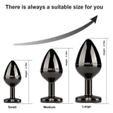 HISIONLEE Anal Plug 3PCS Sex Toys Anal Training Set Metal Butt Plug Adult Trainer Kit Toy with Crystal Diamond S&M Adult Gay Ana