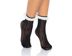Zig Zag Crochet Anklet Socks W - O/S / Blk/White