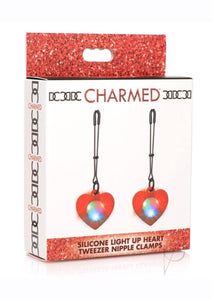 (D) CHARMED LIGHT UP HEART TWE NIPPLE CLAMPS
