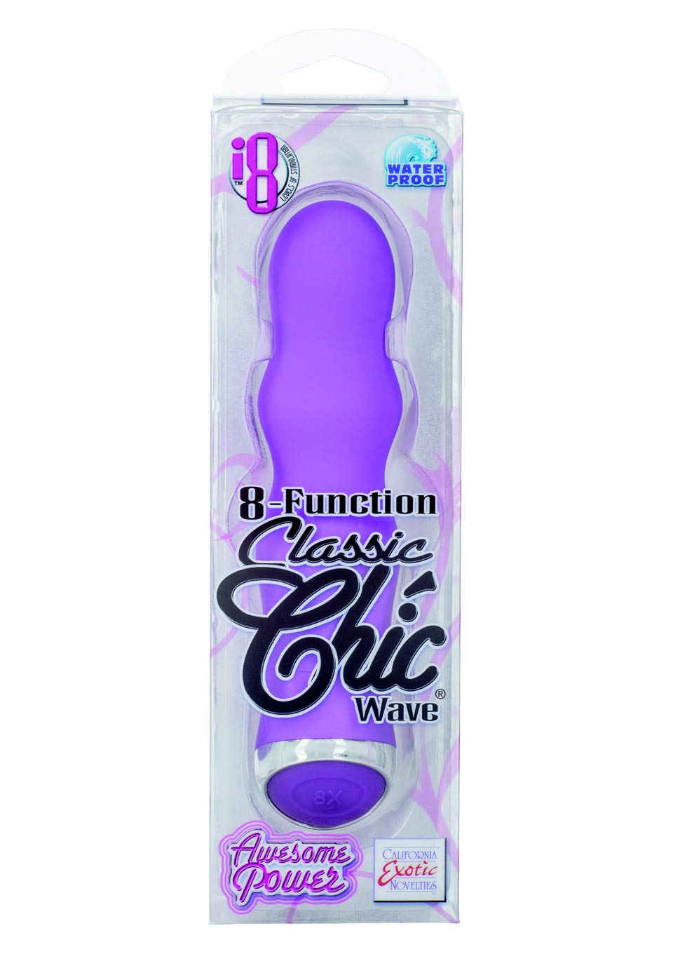 California Exotic Novelties 8-Function Classic Chic Wave Vibrator, Black