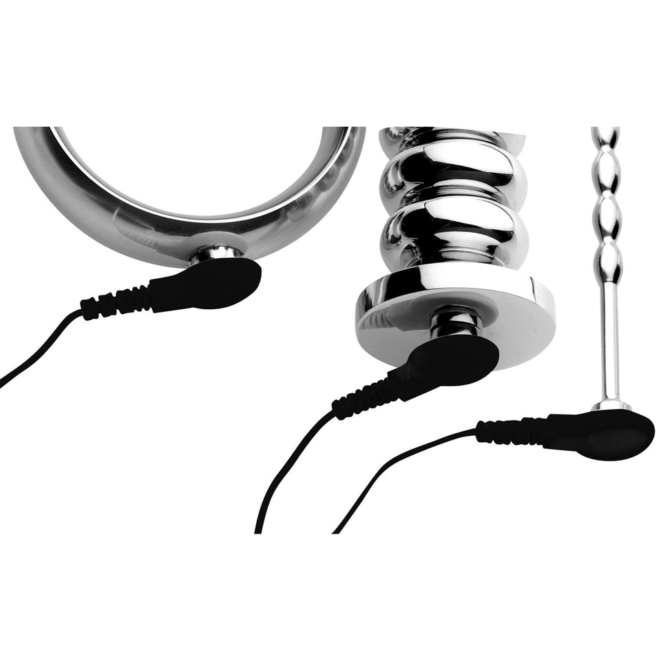Zeus Electrosex Zeus Deluxe Series Voltaic For Him Stainless Steel Male E-Stim Kit