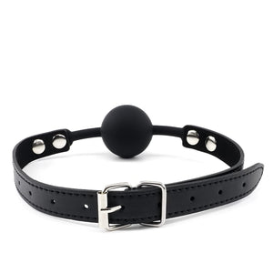 Bondage Toys Open Mouth Silicone Ball Gag for Sex, BDSM Bondage Restraints Sex Gag Muzzles (Black-2)