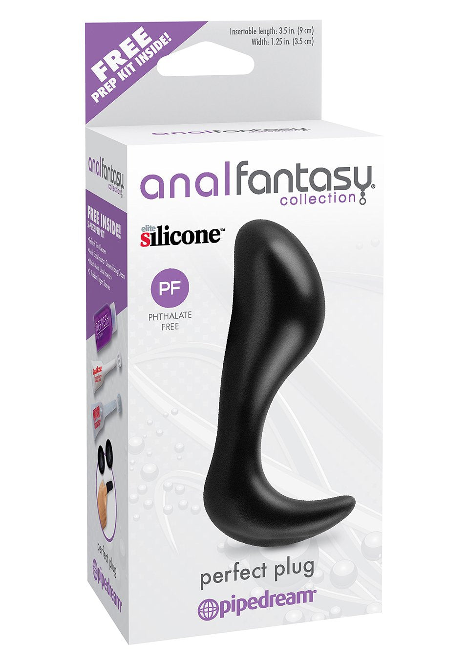 Pipedream Product Anal Fantasy Perfect Silicone Plug, 3.5 Inch, Black