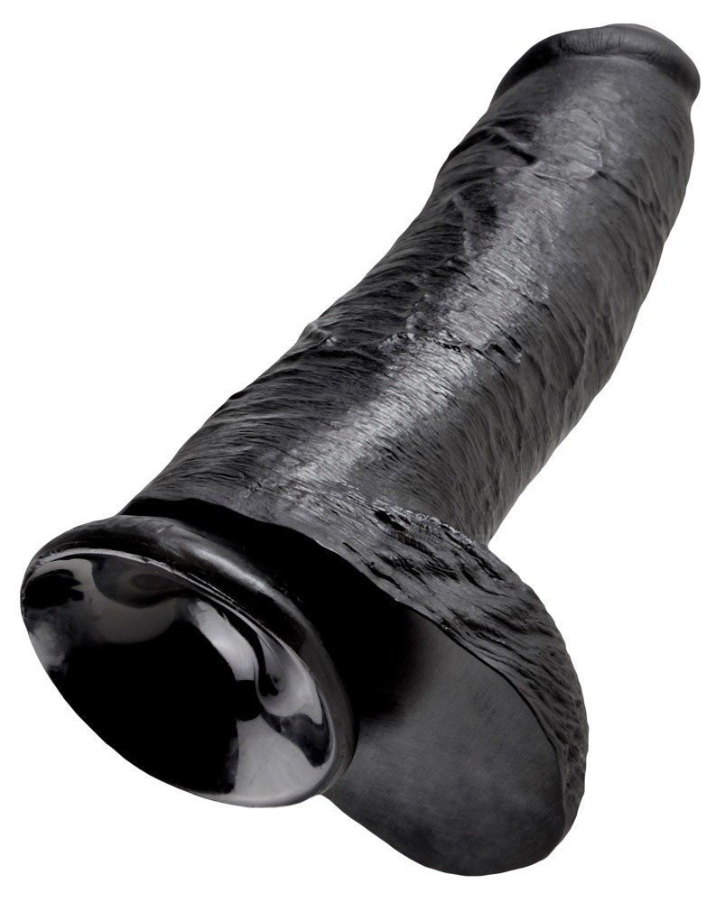 King Cock 12 Inch Cock With Balls - Black
