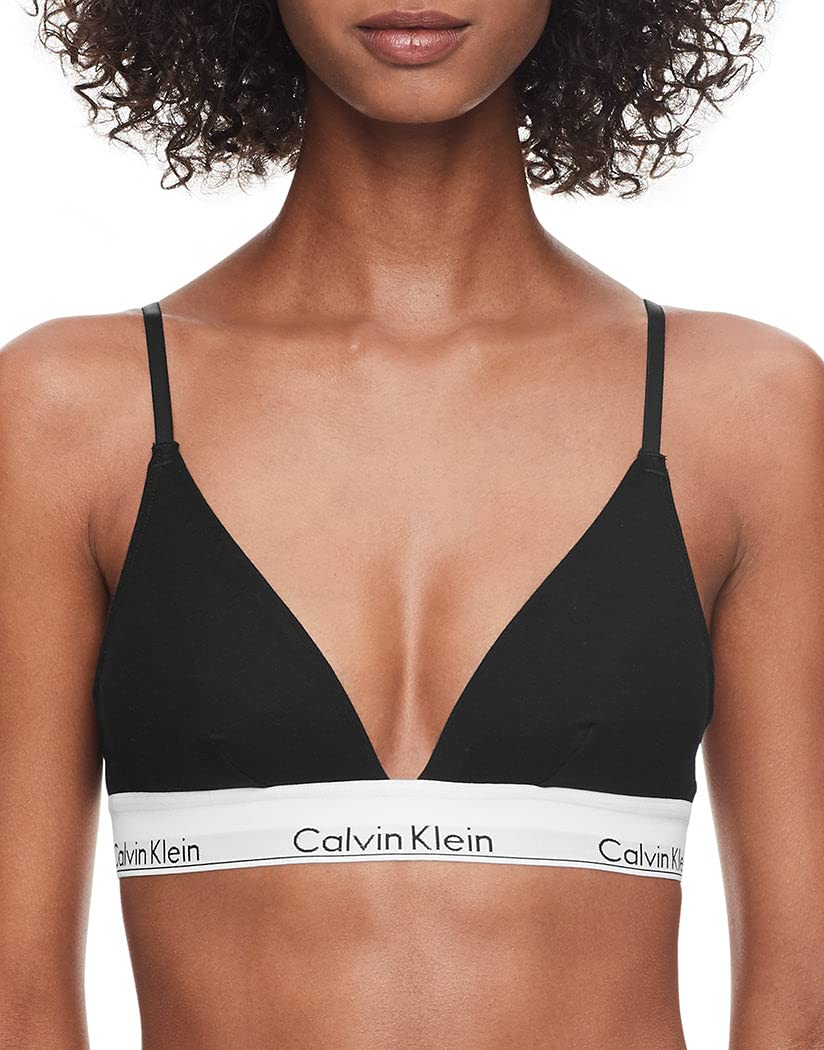 Calvin Klein Womens Modern Cotton Triangle Bra Bra, Black, XS