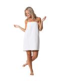 Turkish Linen Womens Waffle Spa Body Wrap with Adjustable Closure (XX-Large, White)