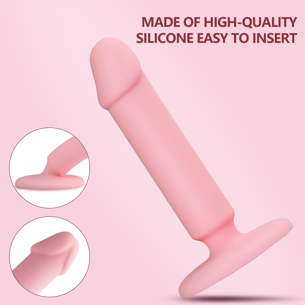 Dildos Anal Plugs Training Kit, 3PCS Small Butt Plugs Lifelike Anal Dildos with Suction Cup Pink Dildo, Anal Toys Suitable for B