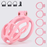 Male Chastity Cage, Lightweight Chastity Device with 5 Sizes Rings and Invisible Lock for Man Penis Exercise Bondage Gear & Acce
