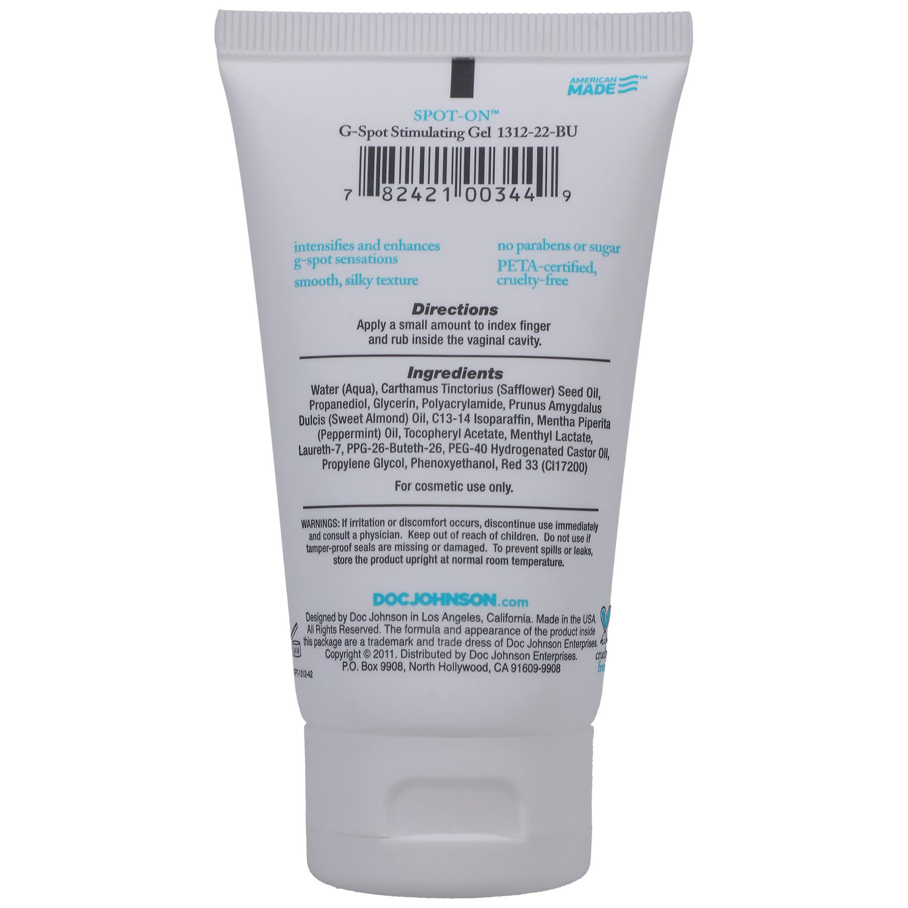 Doc Johnson Spot On, G-Spot Stimulation Gel For Women, 2-Ounce