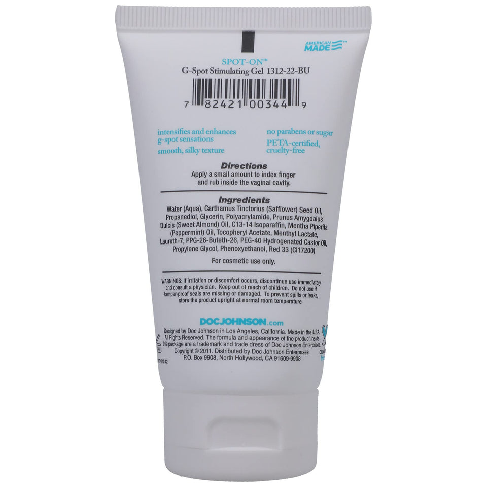 Doc Johnson Spot On, G-Spot Stimulation Gel For Women, 2-Ounce
