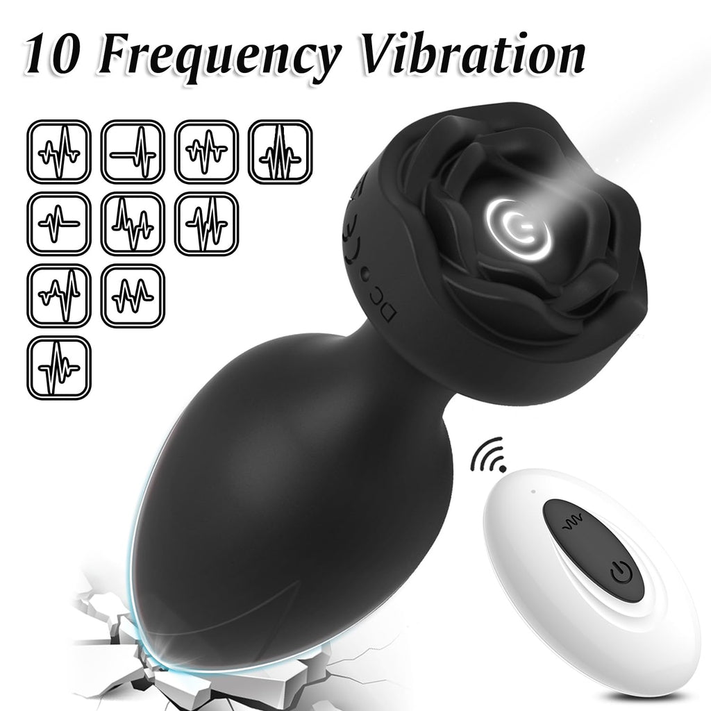 Anal Plug Sex Toys Vibrators - 4Pcs Butt Plug Remote Control with 10 Vibrating Modes, Adult Games for Woman Men Couples Prostate