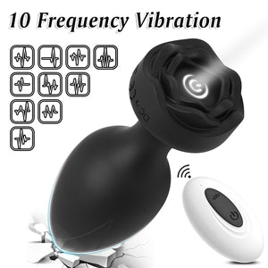 Anal Plug Sex Toys Vibrators - 4Pcs Butt Plug Remote Control with 10 Vibrating Modes, Adult Games for Woman Men Couples Prostate