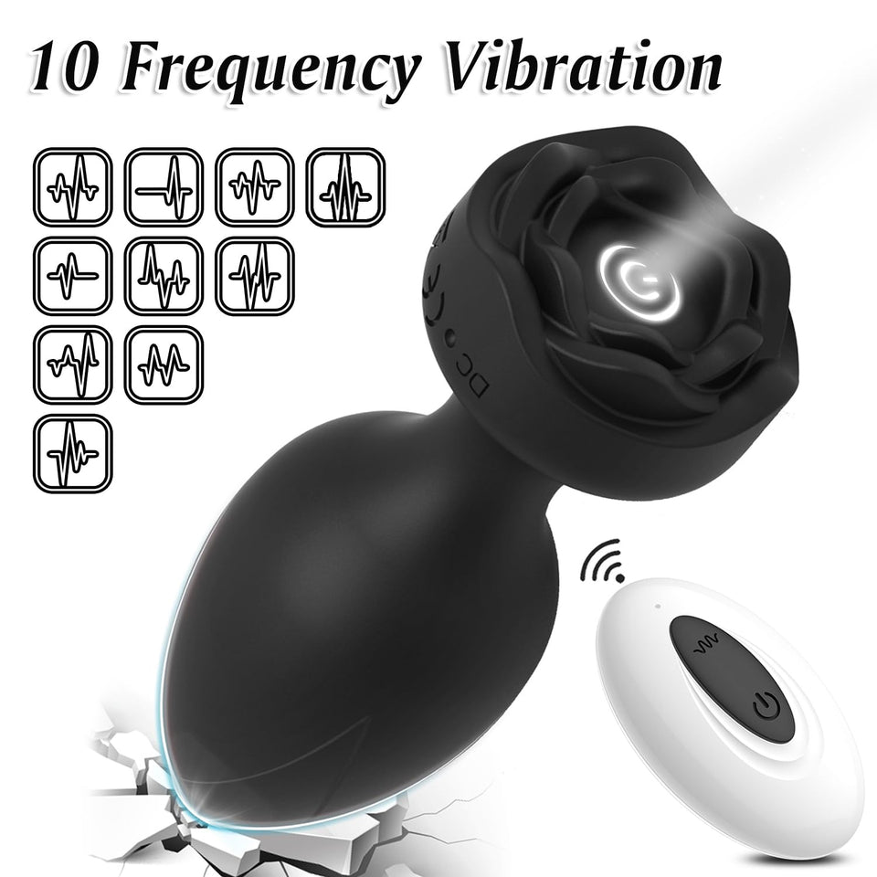 Anal Plug Sex Toys Vibrators - 4Pcs Butt Plug Remote Control with 10 Vibrating Modes, Adult Games for Woman Men Couples Prostate