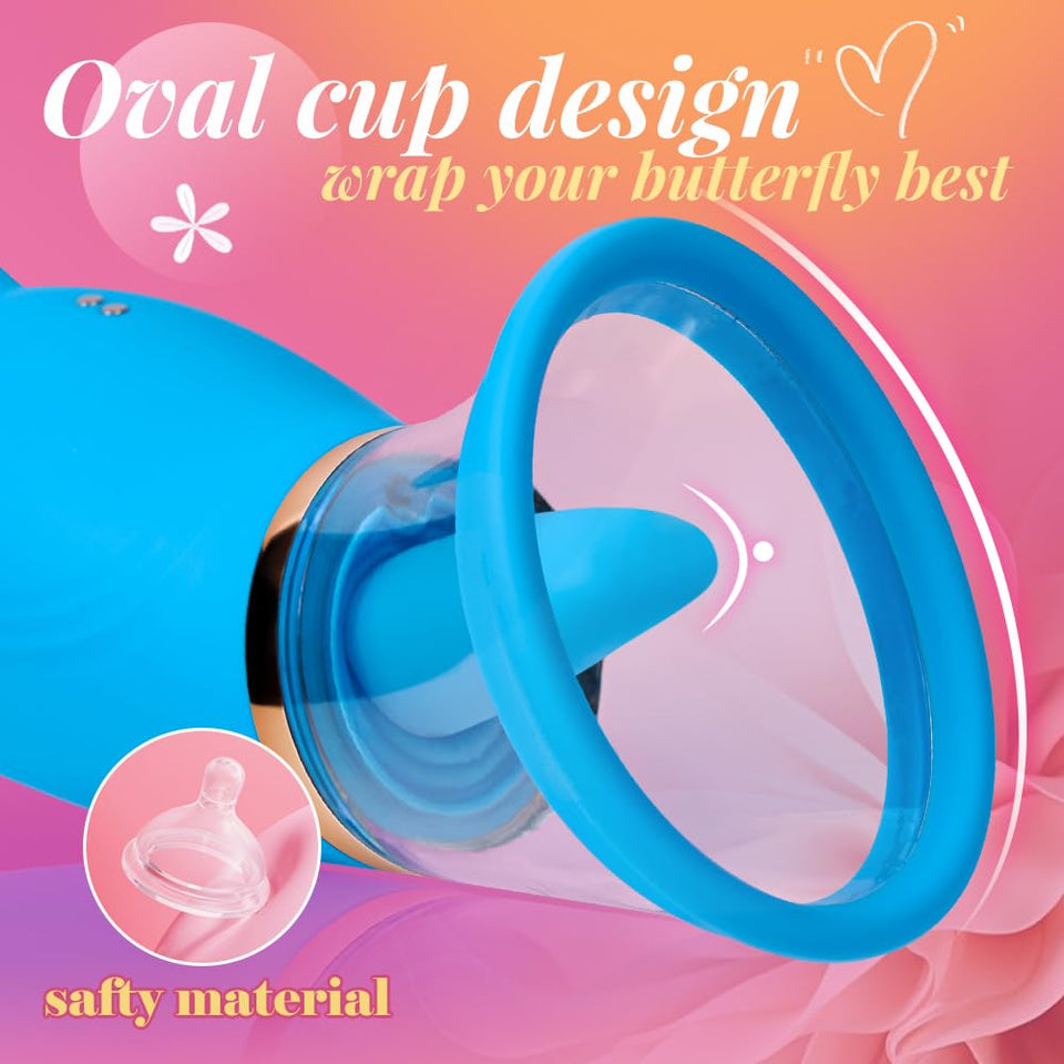 Clit Sucking Vibrator with Vacuum Pump for Women Pleasure, Nipple Sucker Toy with 4 Suction & 5 Tongue Licking Modes for Clitora