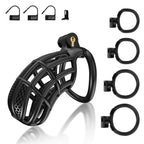 Male Chastity Device Cock Cage - UTIMI Lightweight Plastic Chastity Cage for Man Penis Exercise 3D Printed Black Bondage Gear Ad
