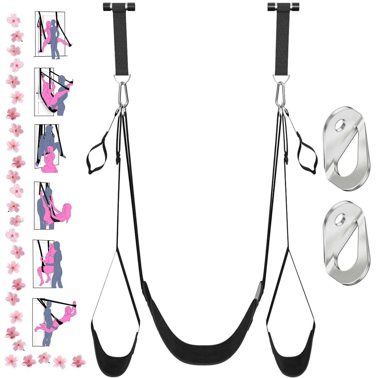 Door Stretching Strap for Physical Therapy Sex Swing & Yoga, Non-Elastic Flexibility Belt for Home Workout, Pilates, Hamstring &