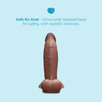 b-Vibe Slipskin Dildo 8in Girthy Brown