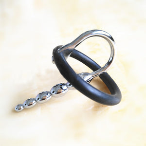 Metal Beads Male Masturbation Stimulation Urethral Plug Restraint Silicone Penis Ring Male Exercise Urethral Sound Urethral Sex