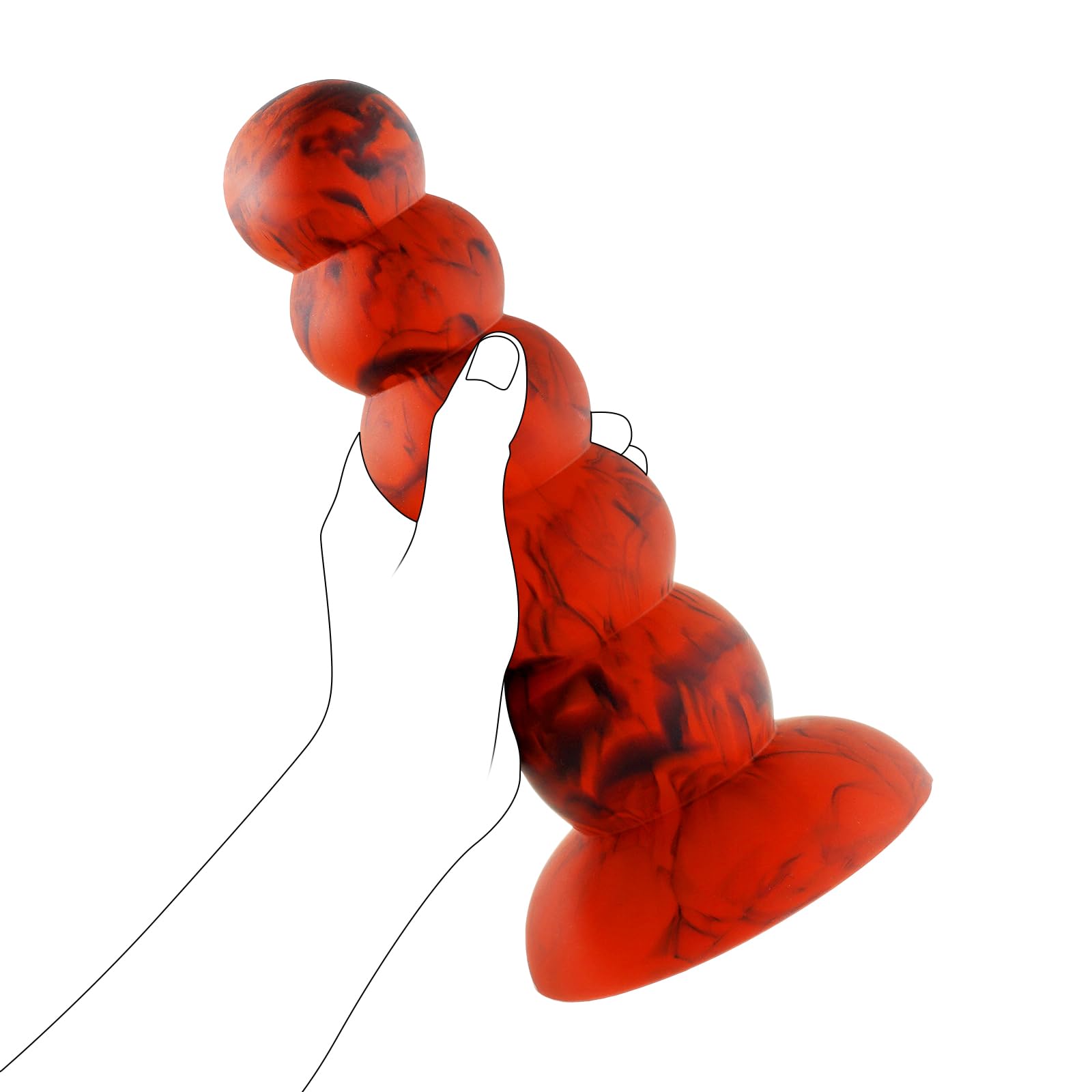 5 Balls Dildo,8.26inch Liquid Silicone Anal Plug Beads,Huge Anal Trainer Colorful Suction Cup Dildo,Realistic Soft Prostate Sex