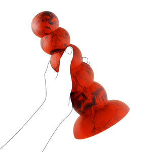 5 Balls Dildo,8.26inch Liquid Silicone Anal Plug Beads,Huge Anal Trainer Colorful Suction Cup Dildo,Realistic Soft Prostate Sex