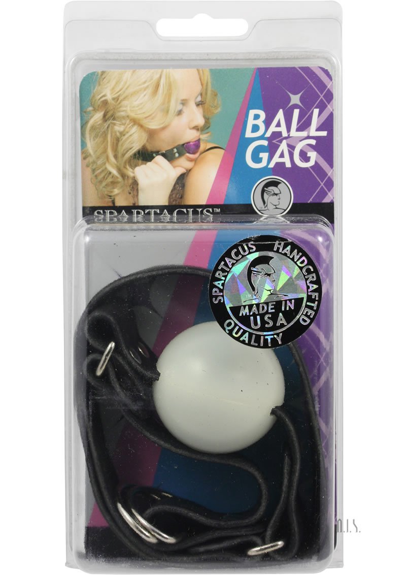Spartacus Plastic Ball Gag with D-Ring White