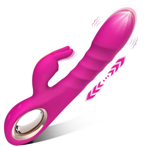 SeYouYou Thrusting Vibrator Dildo Women Sex Toys - 3 in 1 Rabbit Vibrators with 5 Thrusting, 10 Dildo & Rabbit Vibrations, Femal