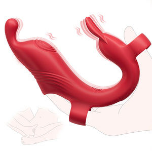Finger Vibrator for Couples - Clit and G-Spot Stim Massaging Female Sex Toy - 10 Patterns - Whisper Quiet & Waterproof - Recharg